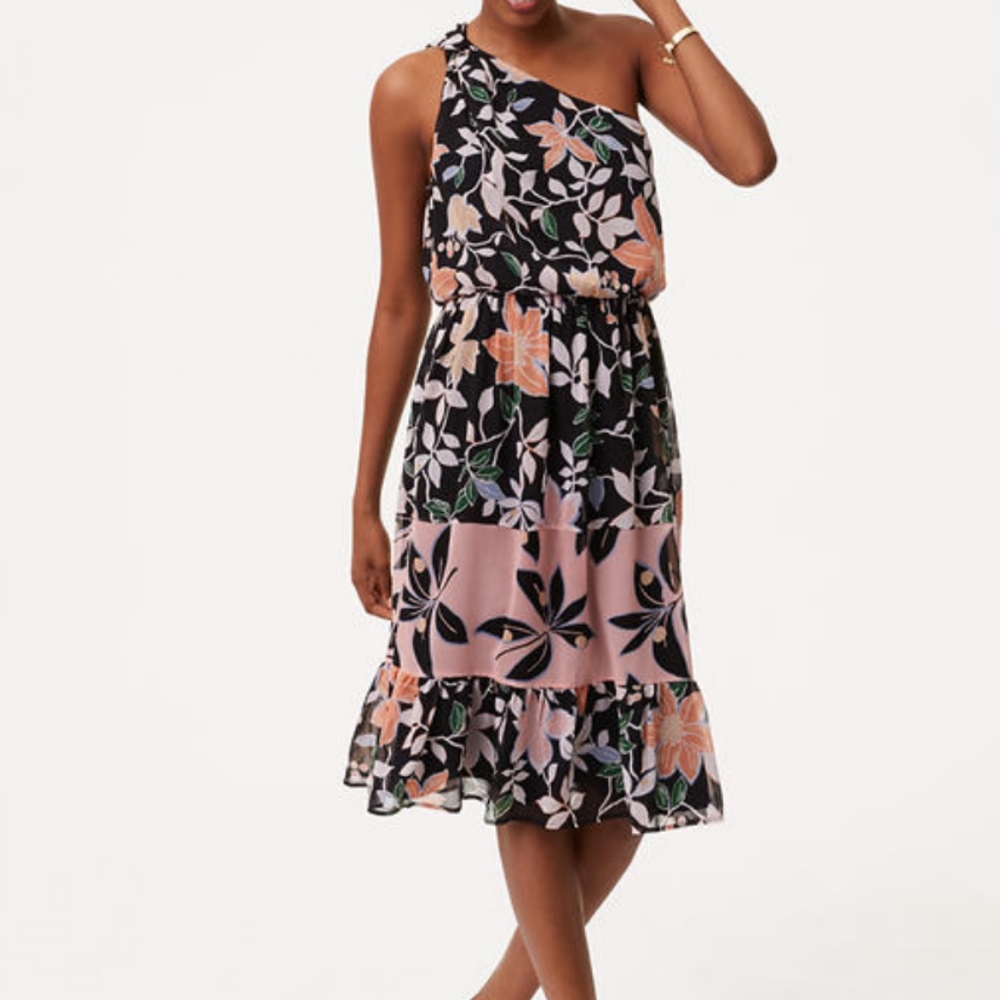 LOFT one shoulder dress